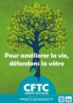 Poster : « Pour améliorer la vie, défendons la vôtre » – fond vert